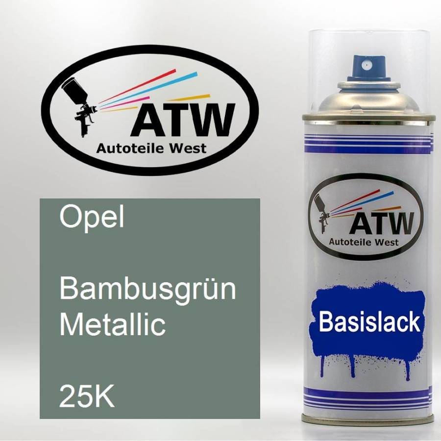 Opel, Bambusgrün Metallic, 25K: 400ml Sprühdose, von ATW Autoteile West.